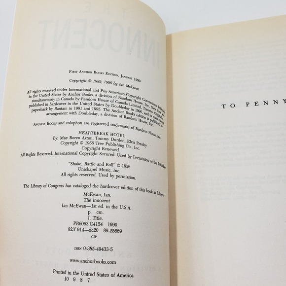 3/$12 Ian McEwan The Innocent Paperback Book - Picture 4 of 6